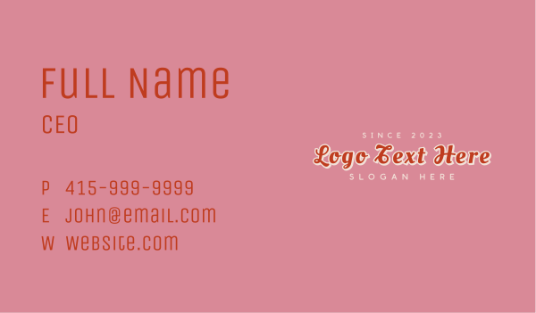 Quirky Cursive Wordmark  Business Card Design Image Preview