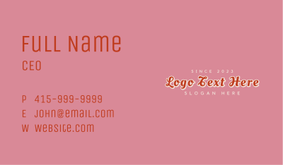 Quirky Cursive Wordmark  Business Card Image Preview