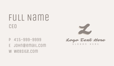 Neutral Beauty Lettermark Business Card Image Preview