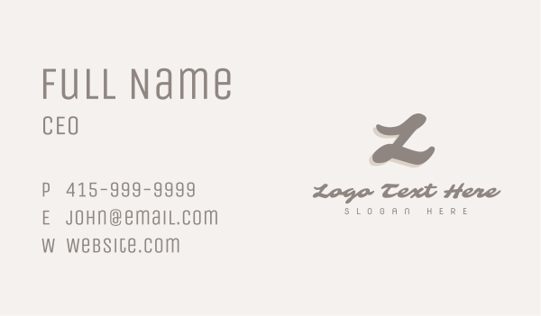 Neutral Beauty Lettermark Business Card Design Image Preview
