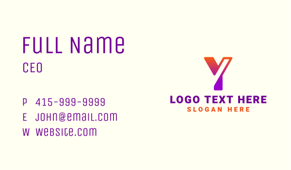 Generic Business Letter Y Business Card Design Image Preview