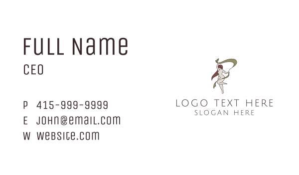 Woman Gymnastics Mascot Business Card Design Image Preview