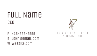 Woman Gymnastics Mascot Business Card Image Preview