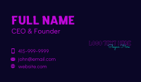 Neon Business Wordmark Business Card Preview