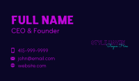 Neon Business Wordmark Business Card Image Preview