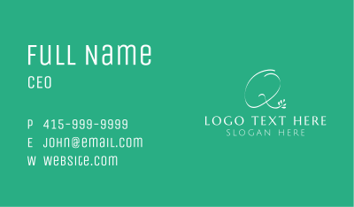 Floral Letter Q Business Card Image Preview