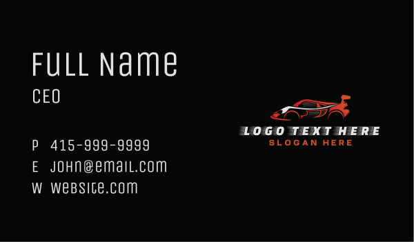 Red Racing Sports Car Business Card Design Image Preview