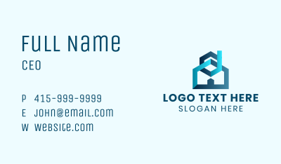 Blue Hexagon House Business Card
