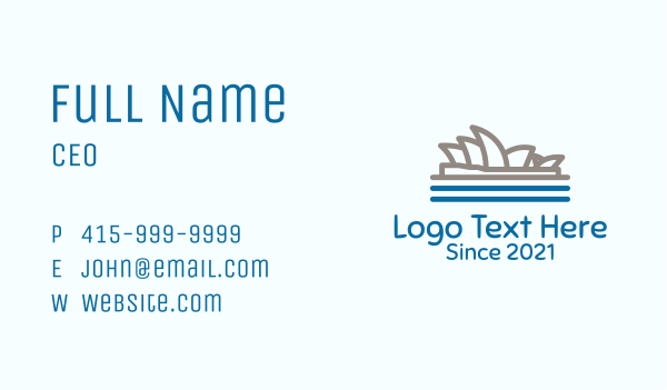 Sydney Opera House  Business Card Design Image Preview