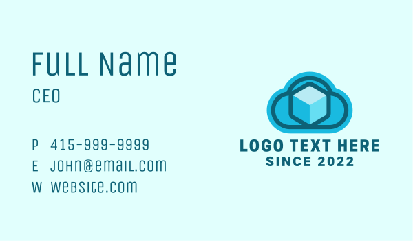 Cloud Box Storage Business Card Design Image Preview
