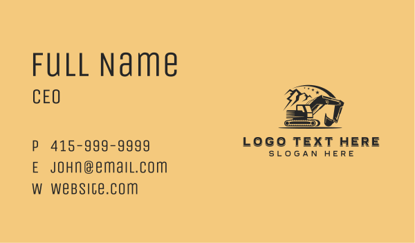 Mining Industrial Excavator Business Card Design Image Preview