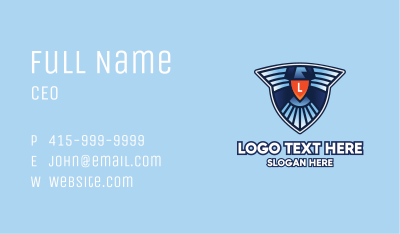 Metallic Eagle Emblem Lettermark Business Card