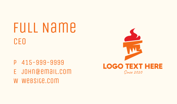 Fiery Torch Business Card Design Image Preview