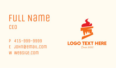 Fiery Torch Business Card Image Preview