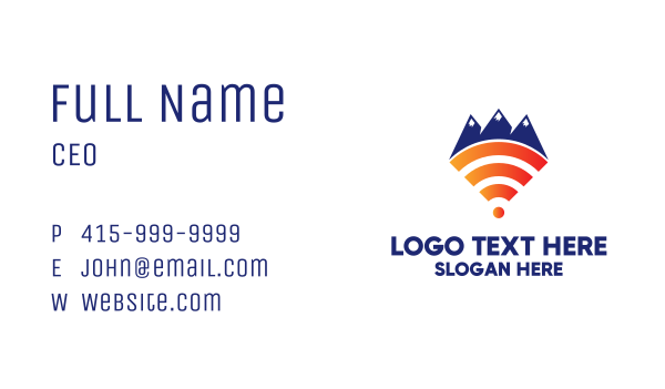 Mountain Wi-Fi Business Card Design Image Preview