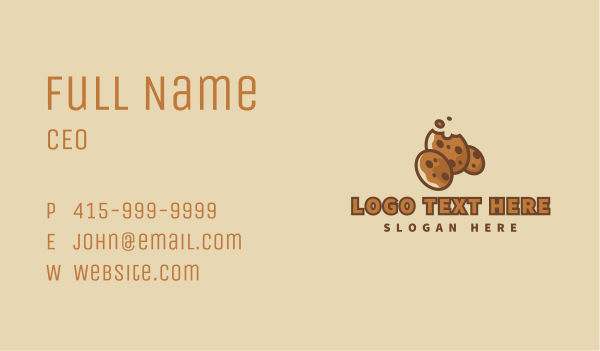 Delicious Cookie Bite Business Card Design Image Preview