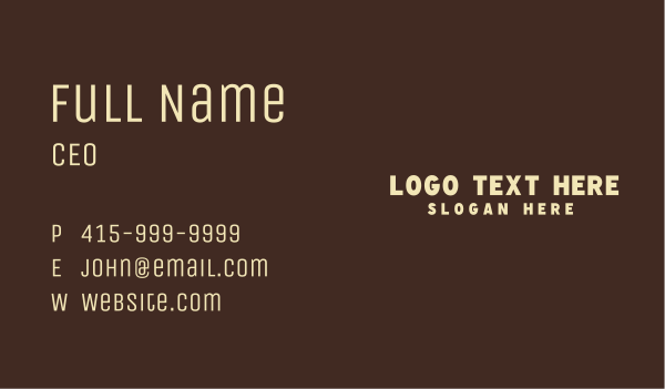 Yellow Masculine Wordmark Business Card Design Image Preview