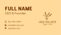 Brown Pinecone Outline Business Card Design
