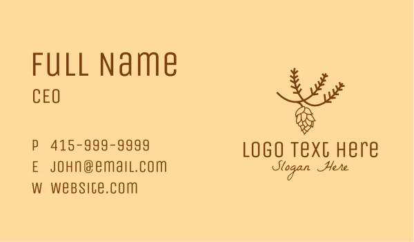 Brown Pinecone Outline Business Card Design Image Preview