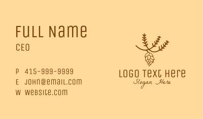 Brown Pinecone Outline Business Card Image Preview