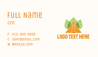 Ancient Temple Leaves Business Card Image Preview