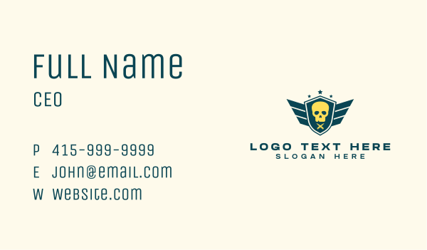 Skull Wing Shield Munition Business Card Design Image Preview