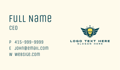 Skull Wing Shield Munition Business Card Image Preview