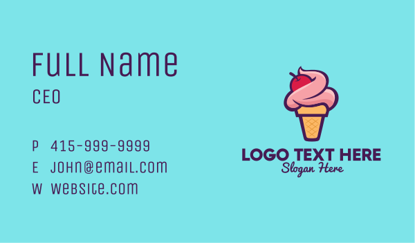 Cherry Ice Cream Business Card Design Image Preview
