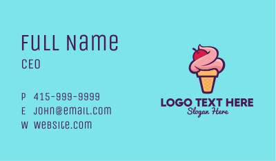 Cherry Ice Cream Business Card Image Preview