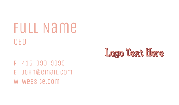 Generic Kiddie Wordmark Business Card Design Image Preview