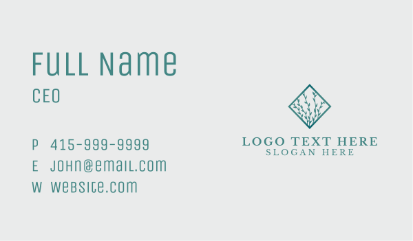 Organic Herbal Leaves Business Card Design Image Preview