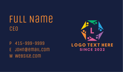 People Recruitment Agency Lettermark Business Card