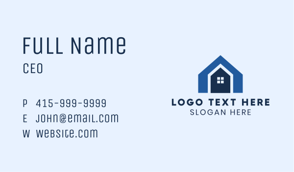 Blue Shape House Business Card Design Image Preview