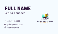 Beach Island Wave Business Card Design