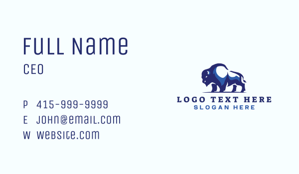 Bison Bull Wildlife Business Card Design Image Preview