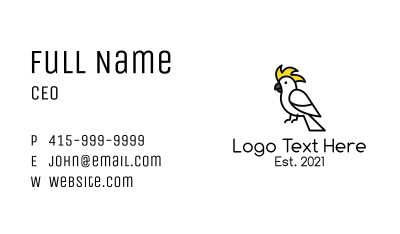 Perched Cockatoo Business Card Image Preview