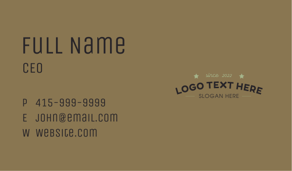Generic Hipster Curve Type Business Card Design Image Preview