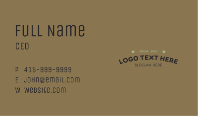 Generic Hipster Curve Type Business Card Image Preview
