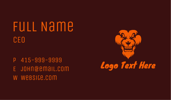Jungle Lion Animal  Business Card Design Image Preview