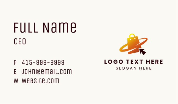 Online Shopping Orbit Business Card Design Image Preview