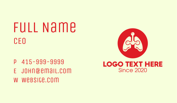 Red Respiratory Lungs Business Card Design Image Preview