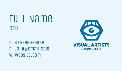 Blue Hexagon Eye  Business Card Image Preview