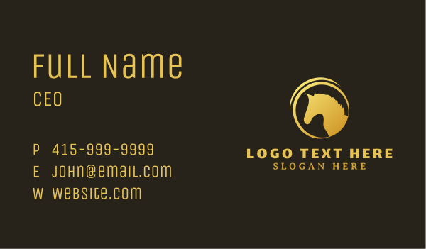 Equestrian Horse Circle Business Card Design Image Preview