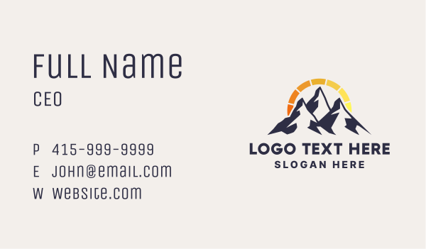 Natural Energy Mountain Business Card Design Image Preview
