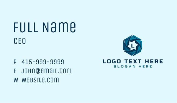 Hexagon Cyber Technology Business Card Design Image Preview