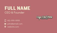 Retro Comic Wordmark Business Card Design