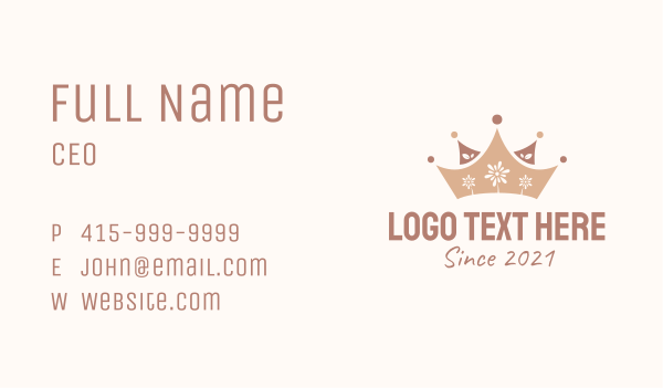Royal Flower Crown  Business Card Design Image Preview