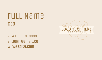 Vintage Hibiscus Flower Business Card Image Preview