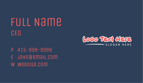 Outlined Marker Wordmark Business Card Design Image Preview