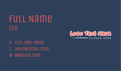Outlined Marker Wordmark Business Card Image Preview